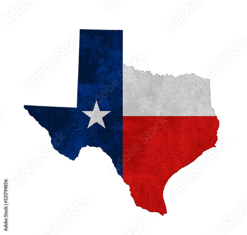 Flag of Texas within a map, USA