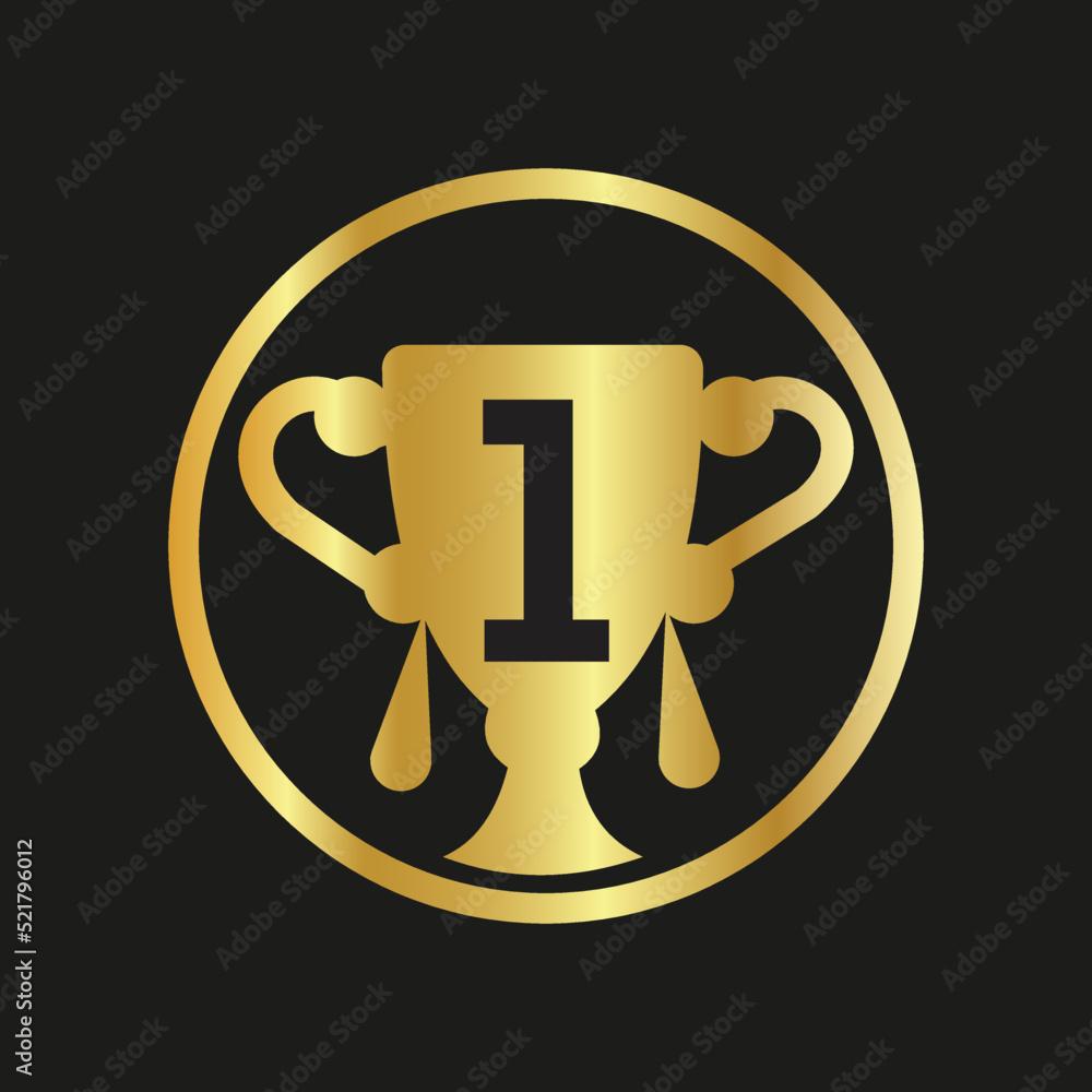 Trophy color doodle logo 1 latter speech bubble Employee Appreciation Day. Business development vector template for banner, Trophy color doodle logo 1 latter speech bubble Employee Appreciation Day. Business development vector template for banner,