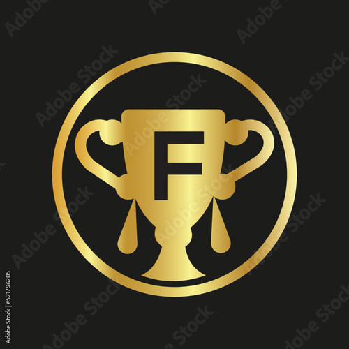 Trophy color doodle logo  E  latter speech bubble Employee Appreciation Day. Business development vector template for banner,