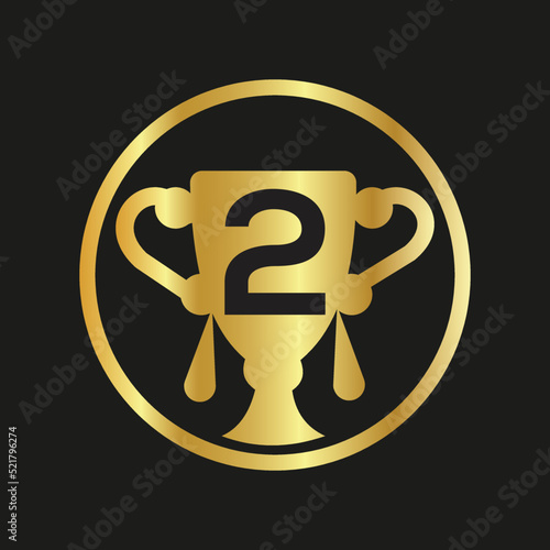 Trophy color doodle logo   2  latter speech bubble Employee Appreciation Day. Business development vector template for banner,