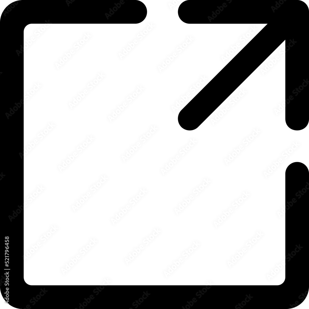 External link arrow black linear vector icon. External link arrow black linear vector icon.