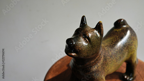 陶器の犬の置物オブジェ顔