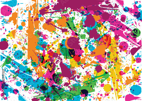 Abstract vector splatter multi color background design. illustration vector design.