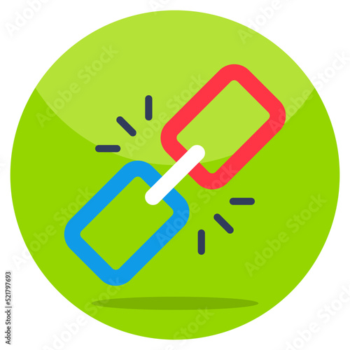 Flat design icon of linkage 