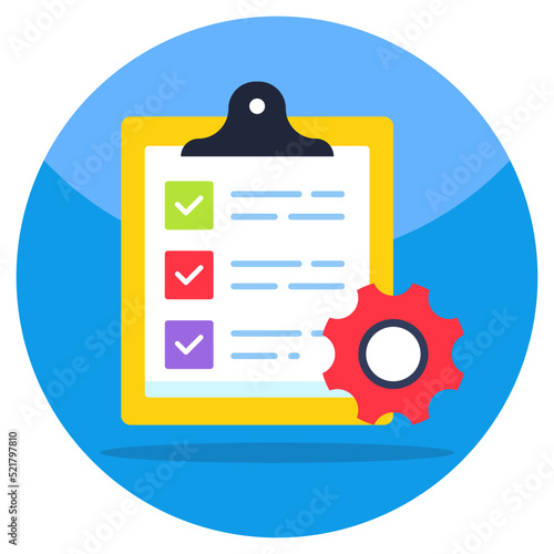 Unique design icon of list management 