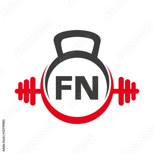 Letter FN Fitness Gym Logo Concept. Fitness Logo Symbol Vector Template