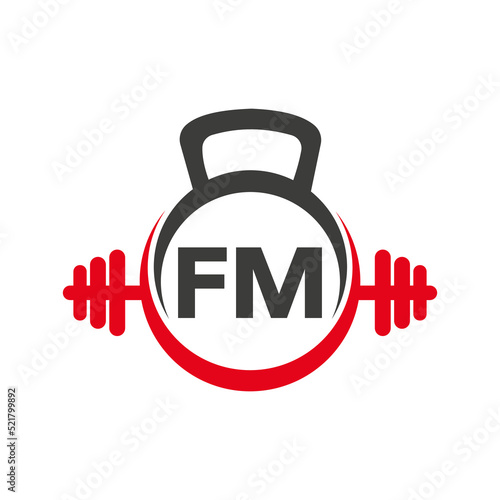 Letter FM Fitness Gym Logo Concept. Fitness Logo Symbol Vector Template