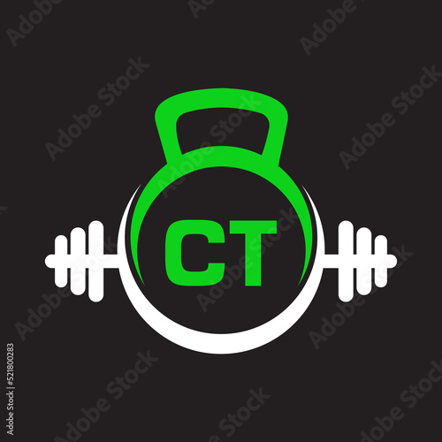 Letter CT Fitness Gym Logo Concept. Fitness Logo Symbol Vector Template