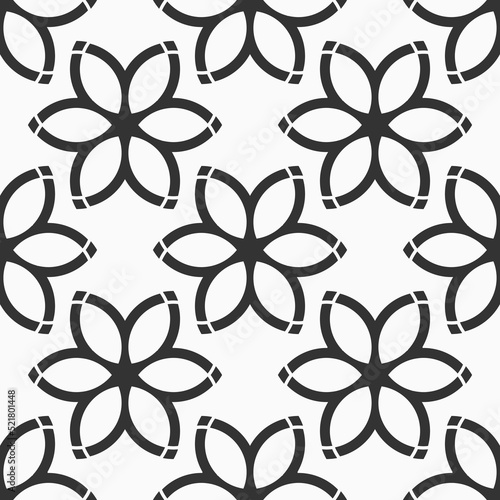 Vector seamless flowers pattern. Repeating geometric flower shapes. © Andrey