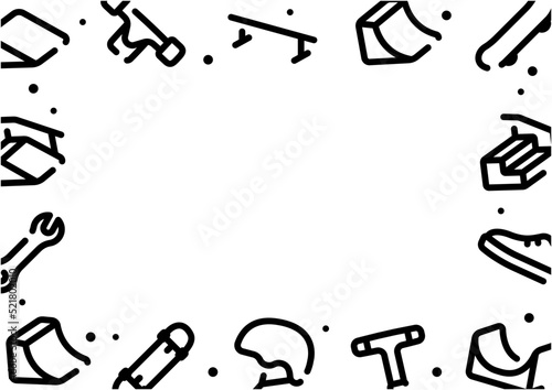 Skateboarding pattern background for graphic design.A-size horizontal frame.