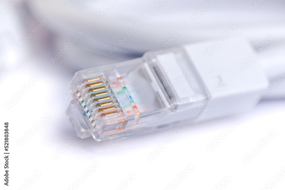 An image of computer network cable on white background An image of computer network cable on white background