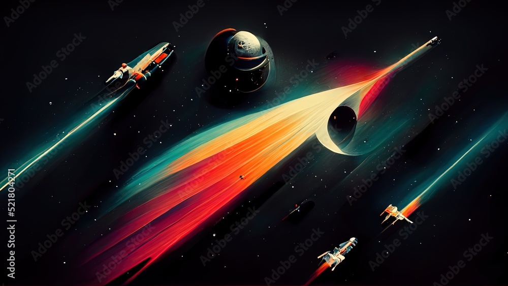Retro Futuristic Space Wallpaper 4K Vintage Background Colorful Vintage  Abstract Galaxy Illustration Stock Illustration  Illustration of color  moon 253195605