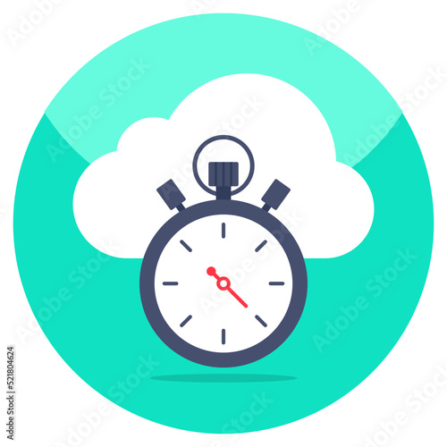 Perfect design icon of cloud stopwatch 