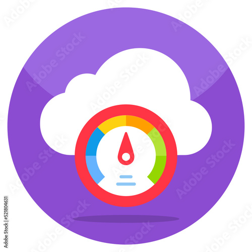 Colored design icon of cloud speed test 