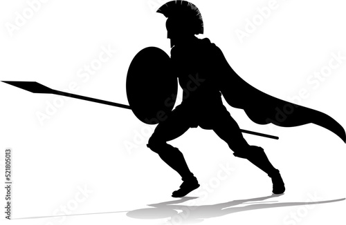 Spartan Silhouette Gladiator Trojan Greek Warrior photo