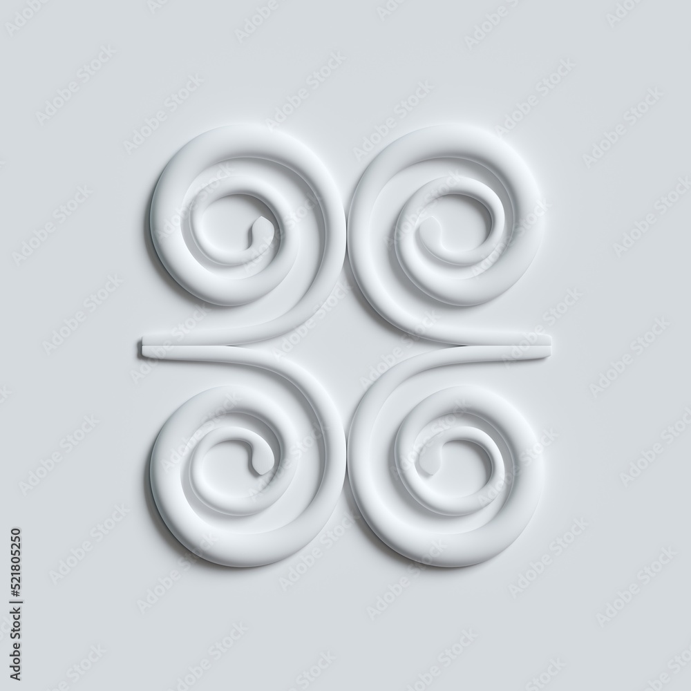 Humility with strength or symbol of wisdom adinkra symbol. Tribal symbol in Africa. 3d illustration Humility with strength or symbol of wisdom adinkra symbol. Tribal symbol in Africa. 3d illustration