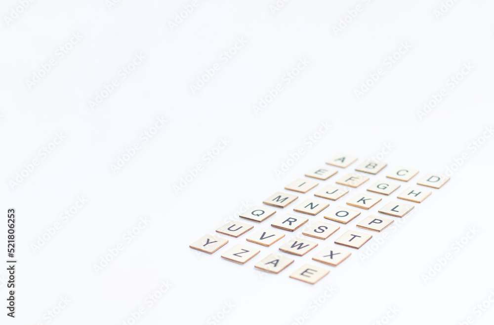 All letters on a white background All letters on a white background