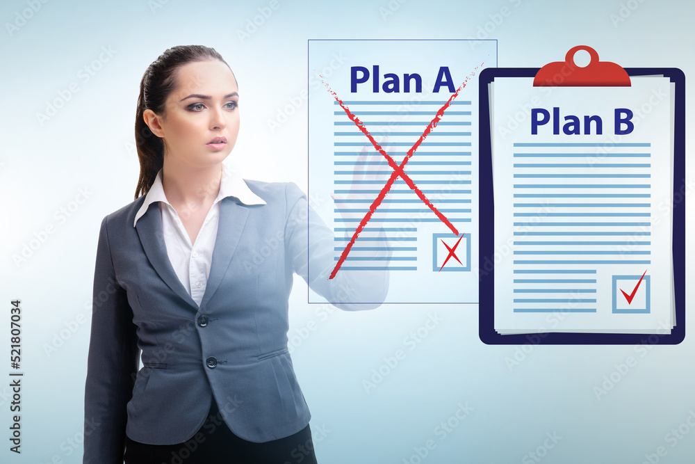 Concept of choosing between Plan A or Plan B Concept of choosing between Plan A or Plan B