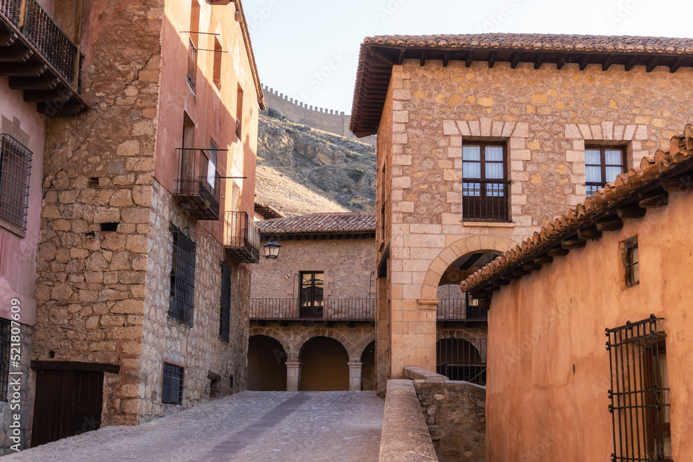 Streets, houses and details of Albarracín, Teruel (Spain)