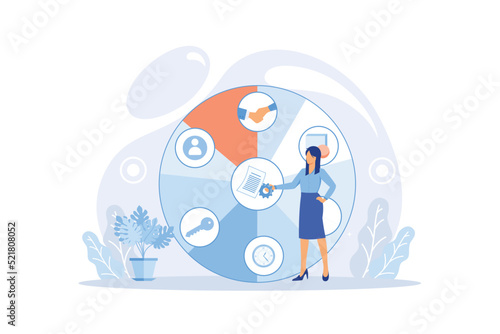 Action business plan, development strategies, foreseeing market risks. Company success secret, idea growing business achieve target metaphor, study production and sales market.