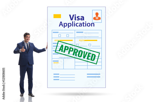 Visa application concept with businessman