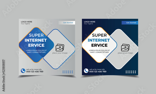 Broadband social media post and instagram banner template