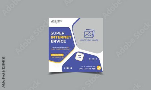 Broadband social media post and instagram banner template