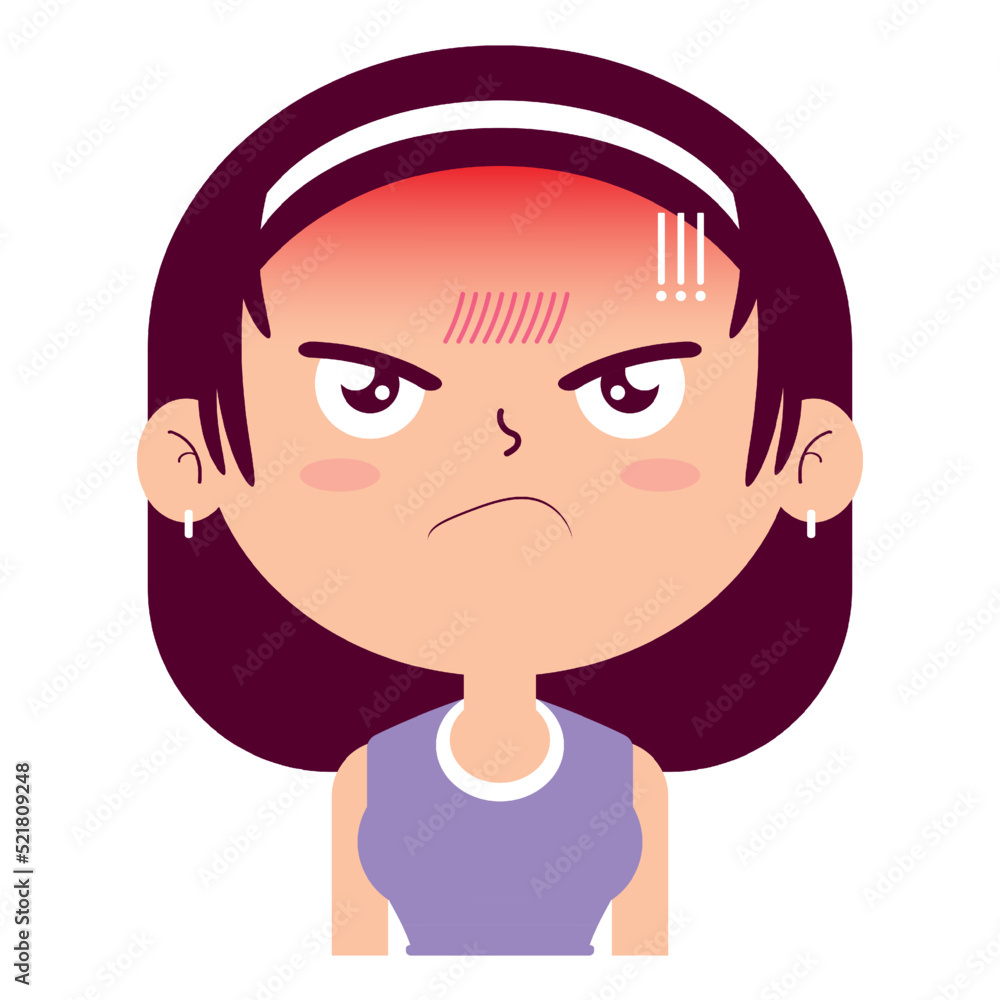 girl angry face cartoon cute girl angry face cartoon cute