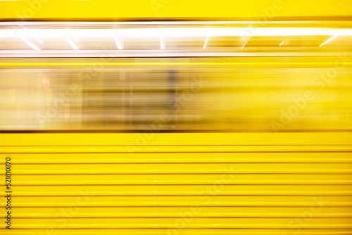 Photography Long exposure of a yellow u-bahn in Berlin station