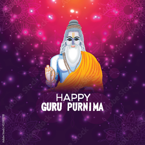 Vector illustration of happy guru purnima celebration background