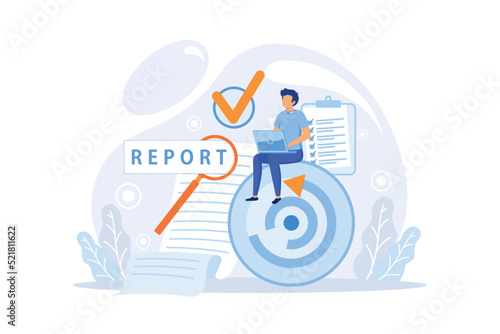 Vision and scope document abstract concept vector illustration. Vision statement, scope document, main plan, project management, software business analysis, idea and goal abstract metaphor.