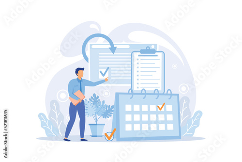 Vision and scope document abstract concept vector illustration. Vision statement, scope document, main plan, project management, software business analysis, idea and goal abstract metaphor.
