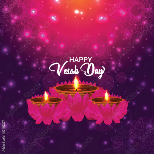 Happy vesak day celebration design concept