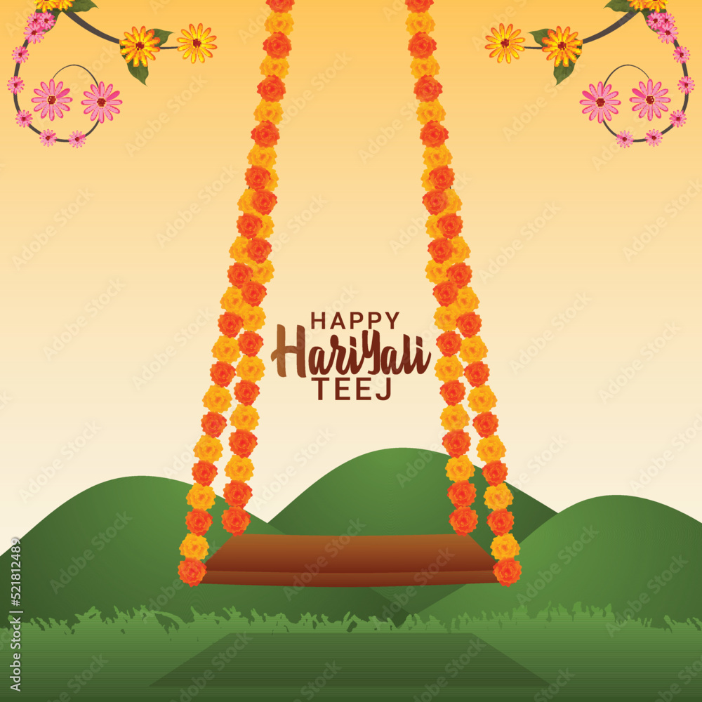 Happy hariyali teej festival card Stock Vector Adobe Stock