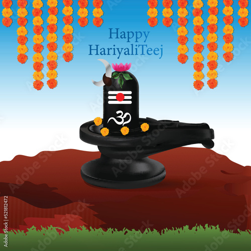 Vector illustration of happy hariyali teej festival photo