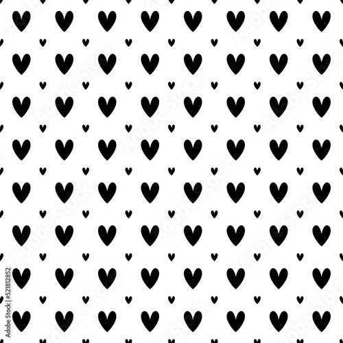Seamless White And Black Heart Shaped Abstract Geometric Background Vector For Wallpaper Wrapping Background
