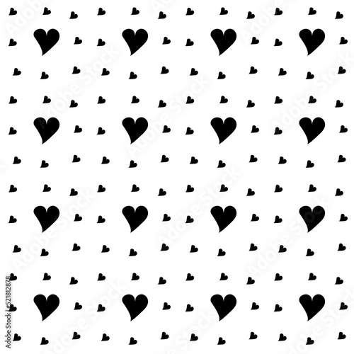 Seamless White And Black Heart Shaped Abstract Geometric Background Vector For Wallpaper Wrapping Background