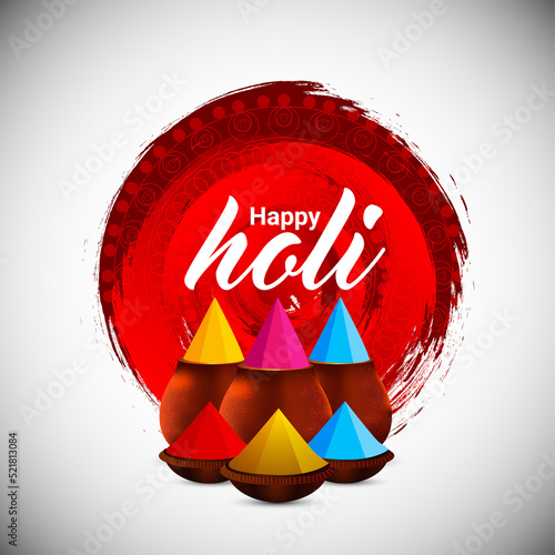 Colorfull illustration of happy holi festival