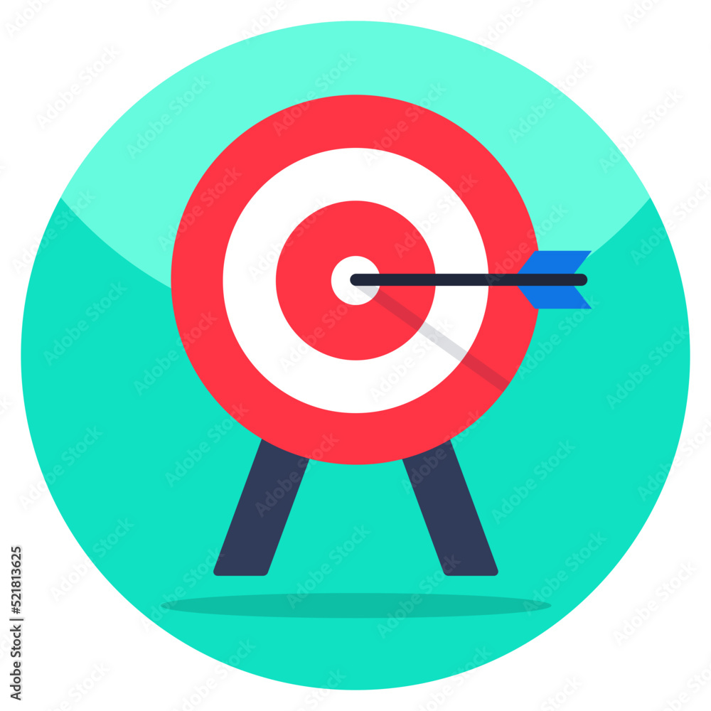 Flat design icon of target Flat design icon of target