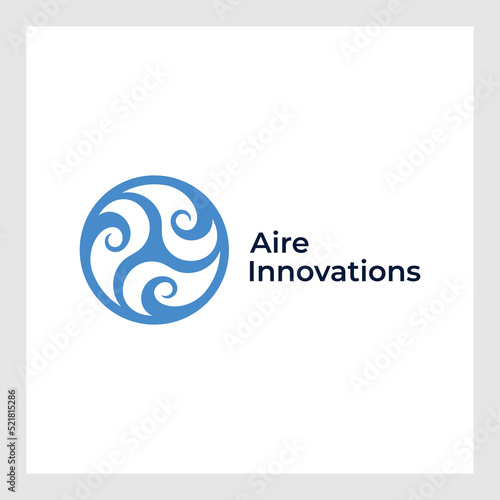 Circle twirling Dots vector icon.Air or water cleaning and ventilation logo template.