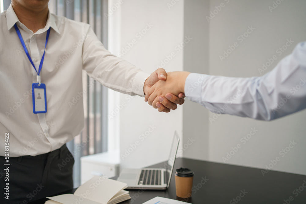 Business concept, Business colleagues shake hands together after success company strategy planning Business concept, Business colleagues shake hands together after success company strategy planning