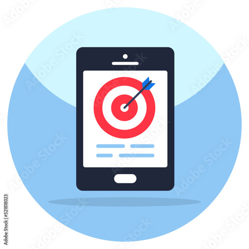Wallpaper Mural Dartboard inside phone, icon of mobile target  Torontodigital.ca