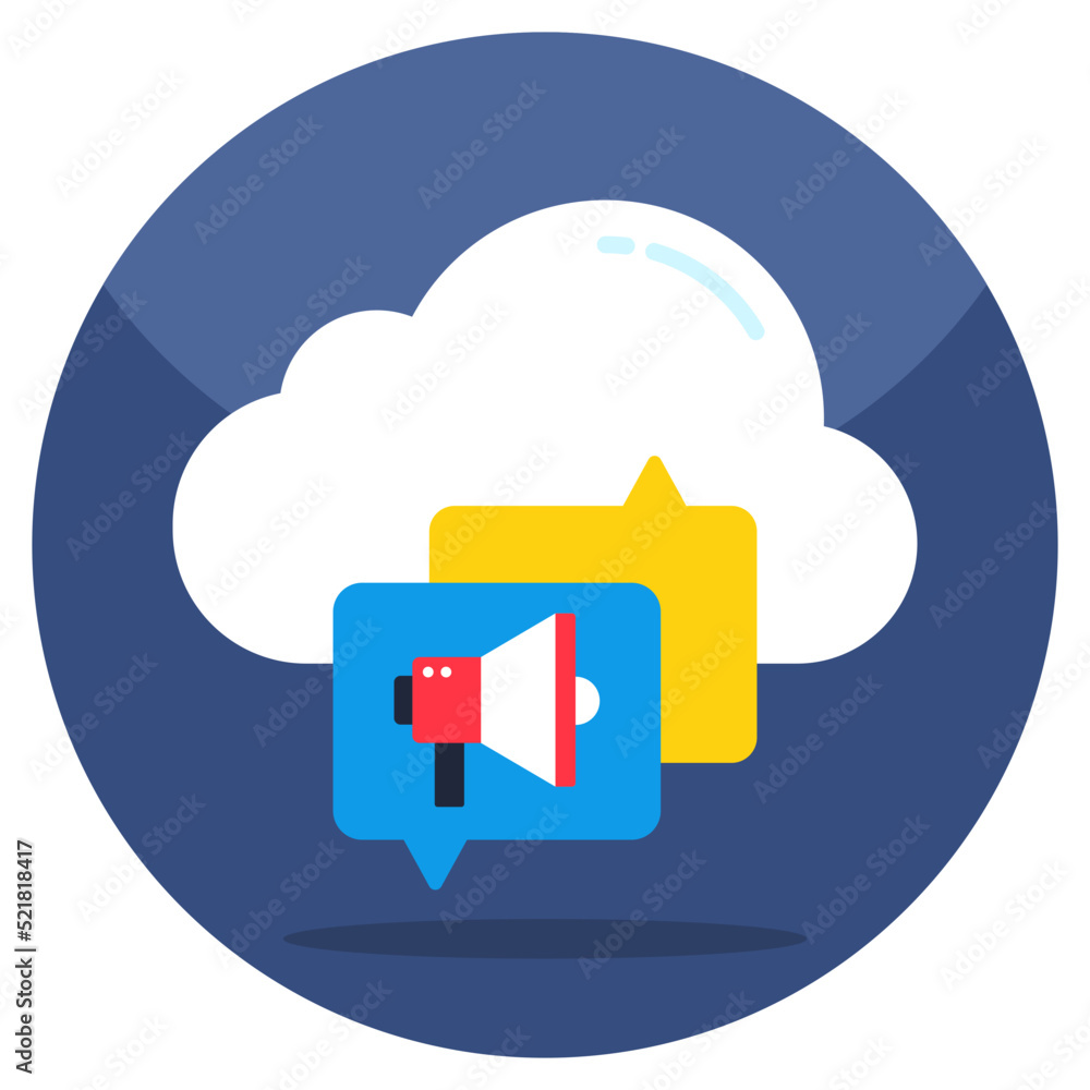Modern design icon of cloud marketing chat Modern design icon of cloud marketing chat