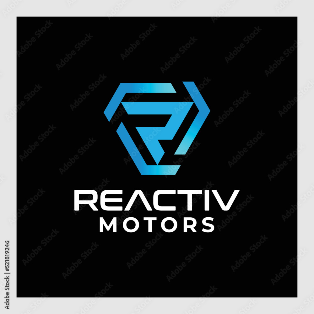 technology concept letter R logo design technology concept letter R logo design