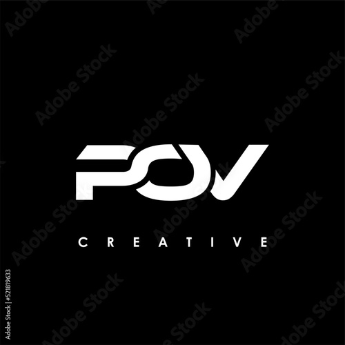 POV Letter Initial Logo Design Template Vector Illustration