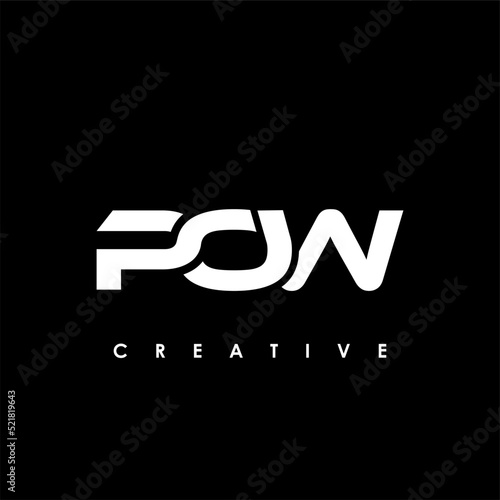 POW Letter Initial Logo Design Template Vector Illustration