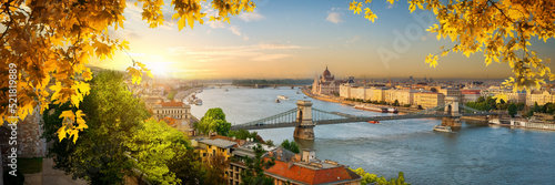 Budapest at sunset in autumn