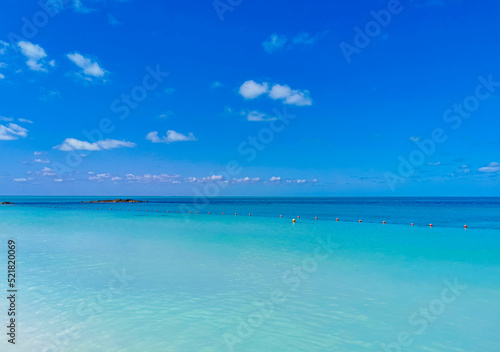Fototapeta Naklejka Na Ścianę i Meble -  Beautiful tropical natural beach paradise panorama Contoy island Mexico.