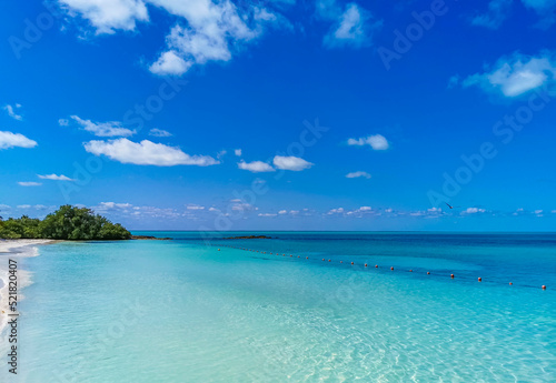 Beautiful tropical natural beach paradise panorama Contoy island Mexico. © arkadijschell