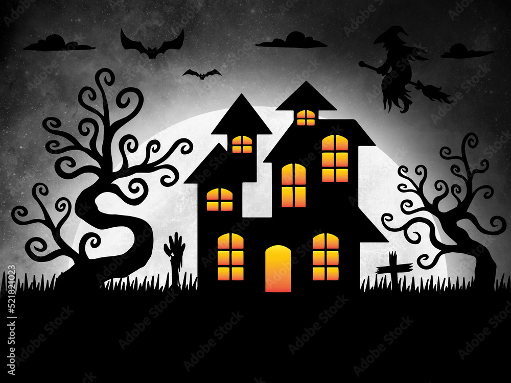 Halloween Background Moonlight Illustration